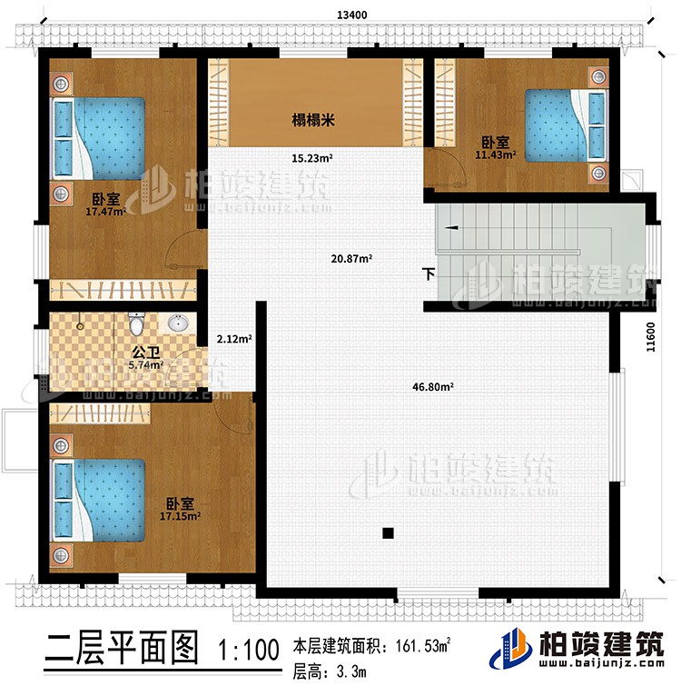 阁楼:榻榻米、3卧室、公卫