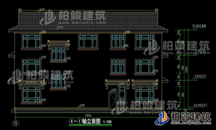 建筑立面图-新中式风格