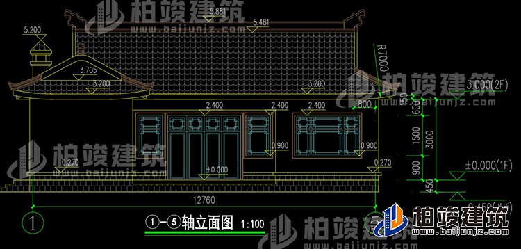 建筑立面图-新中式风格