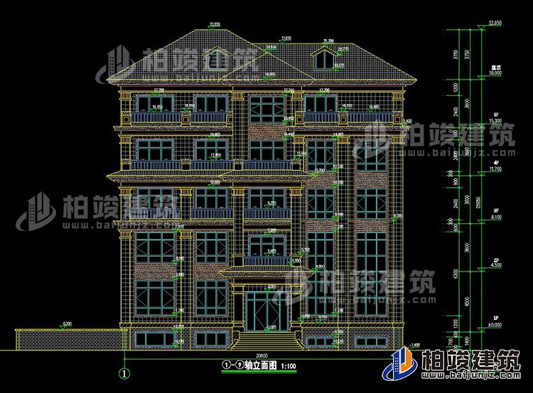 建筑立面图-新中式风格