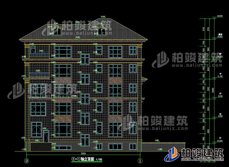 建筑立面图-新中式风格