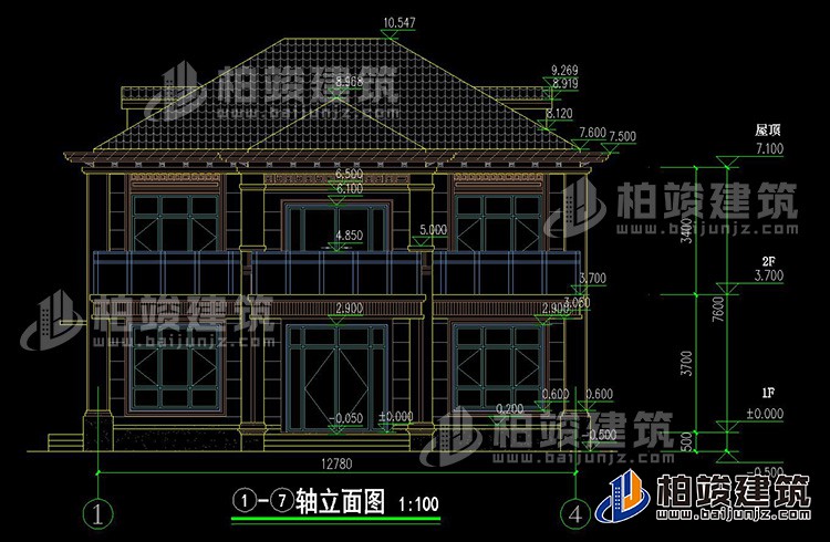 建筑立面图-新中式风格